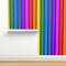 Rainbow Vertical Stripe Bright Black Striped Large Scale Dopamine Home Pride Lgbtqia Custom Removable Wallpaper by Spoonflower Peel & Stick Wallpaper 2FT Wide